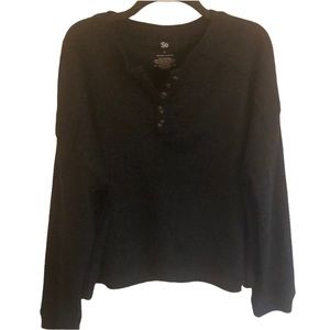 SO XL Black cropped top 92% polyester stretch